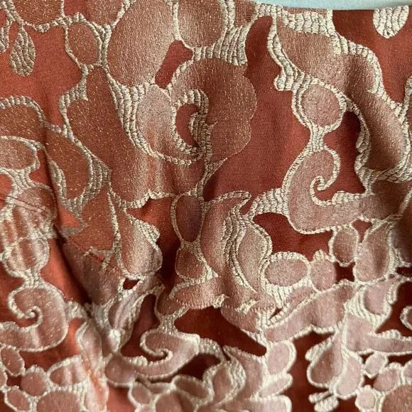 Vintage 50s 60s Gold Floral Dress – Elegant Brocade Shift Cocktail Dress - Picture 4 of 7